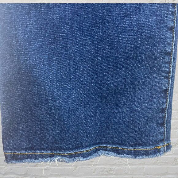 La Joie Jeans Size 10 Flare Raw Hem High Rise Medium Wash Denim - Picture 11 of 14